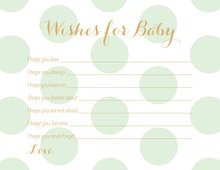 Mint Gold Dots Baby Shower Wish Cards