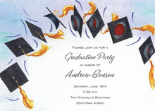 Burnt Orange Khaki Graduation Cap Invitation