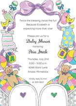 Adorable Twins Baby Shower Invitations