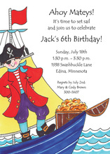 Pirate Voyage Little Boy Invitations