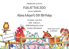 Day At The Zoo Invitations