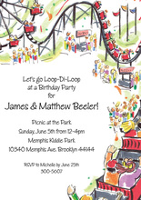 Roller Coaster Park Invitations