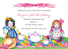 Tea Party Dolls Invitations