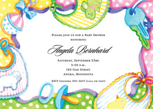 Colorful Baby Bibs Invitations