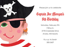 Litte Pirate Photo Birthday Party Invitations