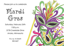 Mardi Gras Masks Invitations