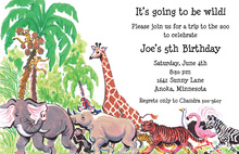 Elephant Boy Birthday Invitations