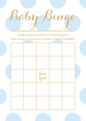 Mint Polka Dots Baby Bingo Game Cards