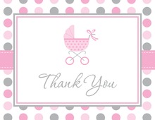 Modern Pink Buggy Thank You Cards