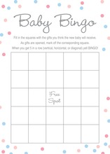 Pink vs Blue Polka Dots Baby Bingo Game