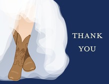 My Special Western Boots Navy Thank You Cards