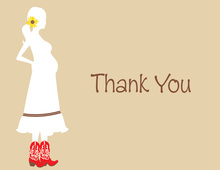 Western Mom With Boots Thank You Cards