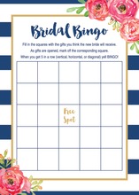 Rustic Watercolor Rose Bouquet Bridal Bingo Game