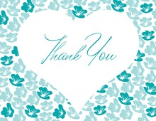 Flower Corners Blue Thank You Cards