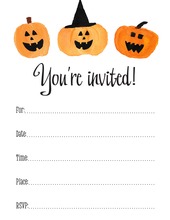 Candy Filled Halloween Invitations