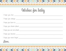 Blue Whale Splash Baby Wish Cards