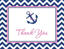 Navy Chevron Anchor Thank You Cards