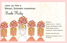 Upheld Bridal Bouquets Pink Border Invitations