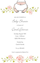 Pink Flowers Baby Shower Invitations
