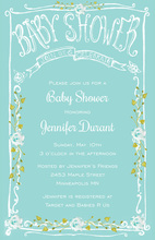 Blue Swirl Rattle Baby Shower Invitations