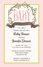 Pink Tassels Baby Shower Invitations