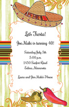 Painted Sombrero Fiesta Invitations