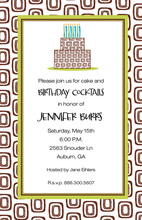 Flame Blue Border In Pink Invitation