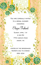 Floral Frame Faux Wood Grain Invitations