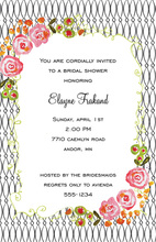 Watercolor Floral Black Painted Pattern Invitations