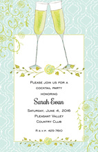 Split Champagne Green Invitations
