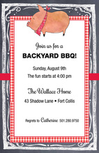 Kissing Pig For Barbeque Invitations