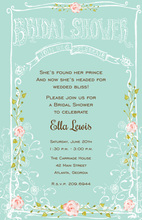 Rose Accents Pink Bridal Shower Banner Invitations