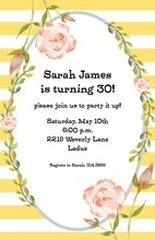 Yellow Stripes Floral Frame Invitations
