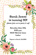 Twins Green Pattern Border Floral Baby Shower Invitations