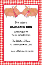 Casual Western Pig BBQ Silhouette Party Invitations