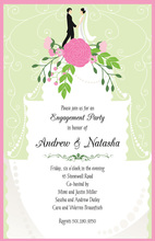 Simplified Wedding Cake Floral Decoration Invitations