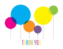 Rainbow Balloons Thank You Note