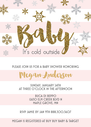 Faux Gold Glitter Snowflakes Raffle Cards