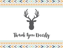 Tribal Bohemian Thank You Deerly Notes
