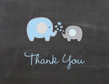 Pink Elephant Baby Shower Thank You Note