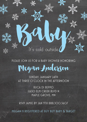 Baby It's Cold Wood Plank Invites