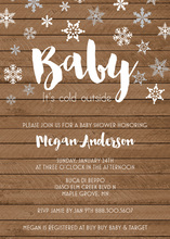 Baby It's Cold Wood Plank Invites