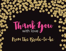 Faux Gold Glitter Dots Thank You Cards