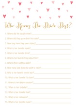 Gold Glitter Dots Pink Who Knows Bride Best Game