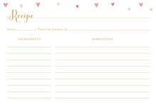 Pink Hearts Recipe Cards