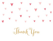 Pink Hearts Thank You Cards
