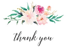Watercolor Bouquet Thank You Cards
