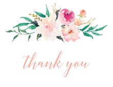 Black Stripes Watercolor Flowers Thank You Cards