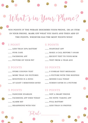 Pink Faux Gold Glitter Dots Advice Cards