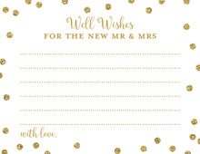 Gold Glitter Graphic Dots Well Wishes Cards